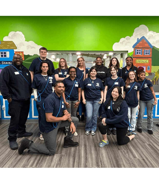 Trained team of dog management experts at Hounds Town doggy daycare and boarding